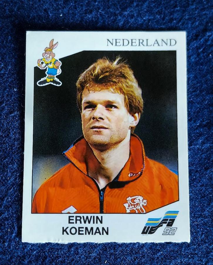 Panini sticker voetbal  ' Euro 1992 - Erwin Koeman '  #123, Verzamelen, Sportartikelen en Voetbal, Nieuw, Poster, Plaatje of Sticker