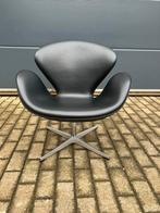 Originele zwart lederen Fritz Hansen Swan chair Topstaat!, Huis en Inrichting, Ophalen of Verzenden, Knoll vitra sede b&b italia cassina artifort togo møller egg