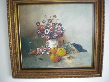 groot olieverf schilderij op doek in kader, Enlèvement, Comme neuf, Peinture