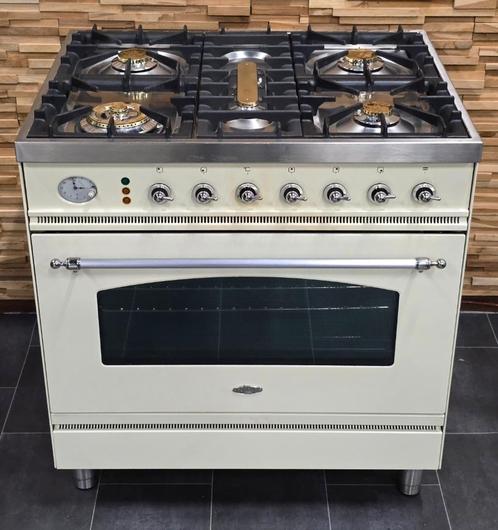 🔥Luxe Fornuis Boretti 80 cm crème + rvs 5 pits 1 oven, Elektronische apparatuur, Fornuizen, Zo goed als nieuw, Vrijstaand, Gas