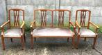 Edwardian double chairback sofa + 2 stoelen, Antiek en Kunst, Ophalen