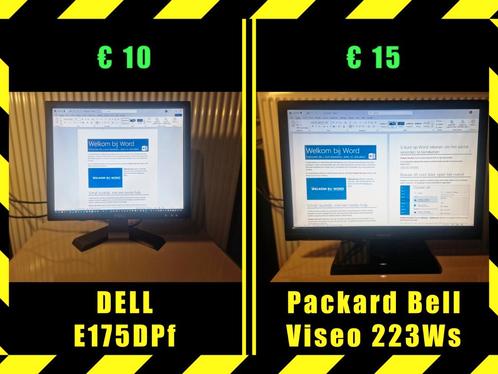 Packard Bell & Dell Monitoren (Allebei met VESA), Computers en Software, Monitoren, Gebruikt, DVI, VGA, Ophalen