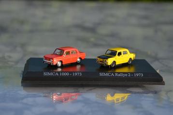 HO- pour train électrique -2 voitures SIMCA 1000 en métal, Envoi, Comme neuf