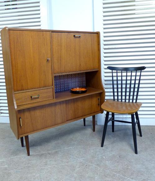 Prachtige midcentury retro vintage highboard buffet kastje, Huis en Inrichting, Kasten |Televisiemeubels, Zo goed als nieuw, Minder dan 100 cm