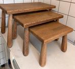 Eiken bijzettafels, Huis en Inrichting, Tafels | Bijzettafels, Ophalen, Gebruikt