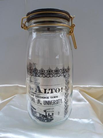 Grote glazen vintage spaarpot. Hoogte: 25 cm.  beschikbaar voor biedingen