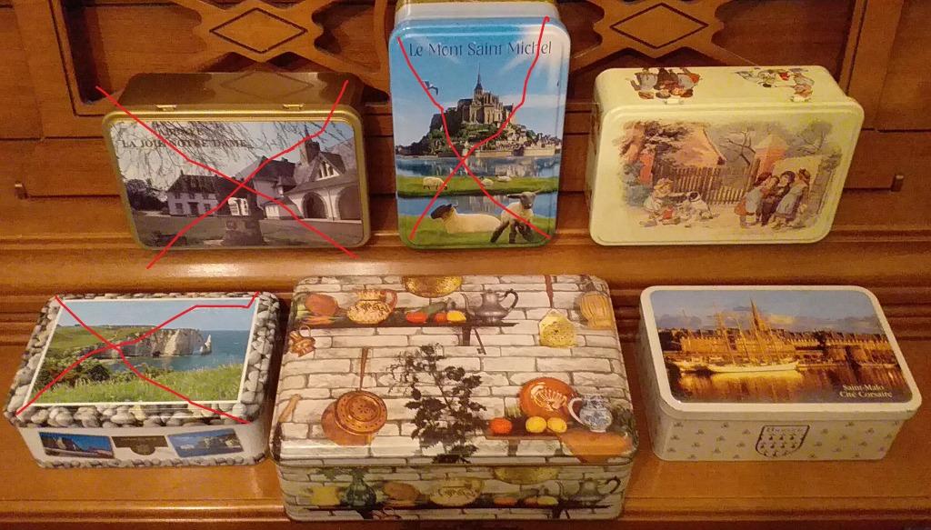 oude Franse blikken dozen, Ophalen of Verzenden