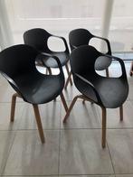 4 keukenstoelen, Huis en Inrichting, Stoelen, Ophalen, Kunststof, Gebruikt, Zwart
