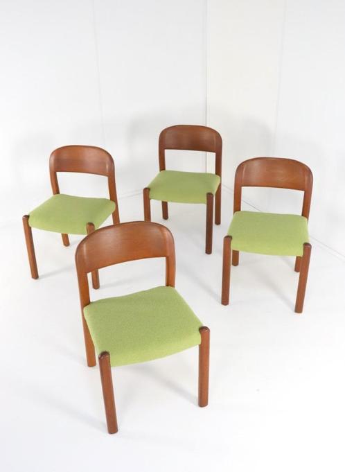 Vintage Deense eetkamerstoelen stoelen teak, Huis en Inrichting, Stoelen, Zo goed als nieuw, Hout, Stof, Ophalen of Verzenden
