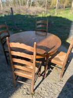 Table ronde et 4 chaises, Maison & Meubles, Comme neuf