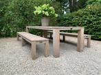 XL 100% Teak Tuinset Tafel 320 met 2 banken, Grote set!, Ophalen