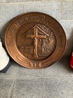 Koperen kruis op bord, Antiek en Kunst, Antiek | Brons en Koper, Ophalen of Verzenden