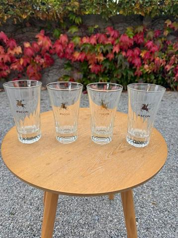 4 vintage Picon glazen beschikbaar voor biedingen