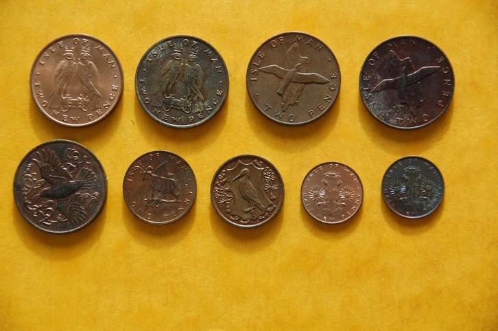 ISLE of MAN : 9 verschillende munten vanaf 1971, Postzegels en Munten, Munten | Europa | Niet-Euromunten, Setje, Verzenden