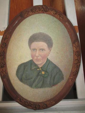 Schilderij van vrouw, ovaal beschikbaar voor biedingen