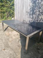 Oerdegelijke tuintafel inox met arduinen blad, Tuin en Terras, Ophalen, Gebruikt