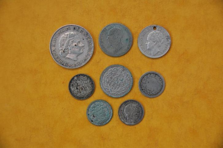 oude Nederlandse ZILVEREN munten, 8 stuks, Postzegels en Munten, Munten | Nederland, Setje, Zilver, Verzenden