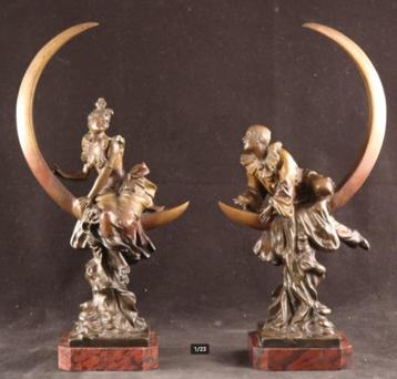 Art Nouveau beelden "Aubade à la Lune" beschikbaar voor biedingen