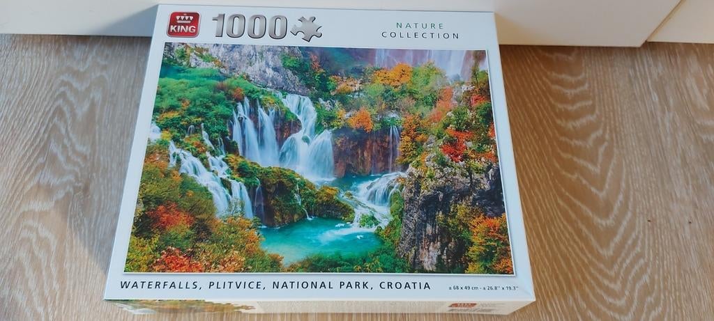 Puzzle 1000 pièces - Plitvice, parc national en Croatie., Enlèvement ou Envoi, 500 à 1500 pièces, Comme neuf, Puzzle