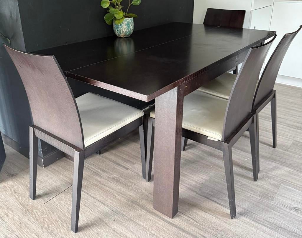 Table noire Habitat 6 à 10 pers., Maison & Meubles, Tables | Tables à manger, Utilisé, 50 à 100 cm, 150 à 200 cm, Cinq personnes ou plus