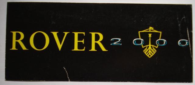 Rover 2000 P6 1964 Brochure Catalogue Prospekt (1B), Boeken, Auto's | Folders en Tijdschriften, Gelezen, Overige merken, Verzenden