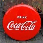 Origineel Hollandse emaille Coca Cola button, Emrec Eemnes., Ophalen of Verzenden, Gebruikt, Reclamebord