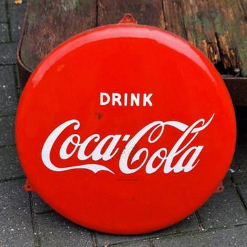 Origineel Hollandse emaille Coca Cola button, Emrec Eemnes. beschikbaar voor biedingen
