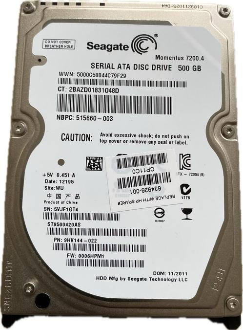 Seagate Momentus - Disque dur 500 Go - Modèle ST9500420ASG, Informatique & Logiciels, Disques durs, Utilisé, Laptop, Interne, SATA