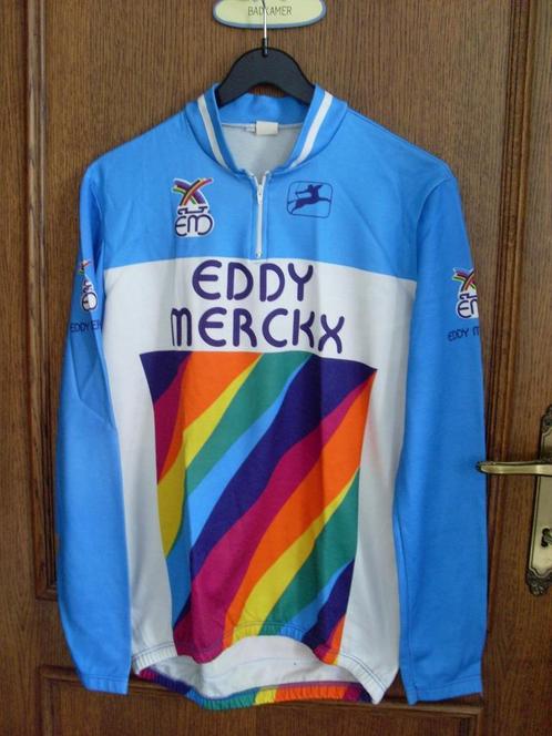 Authentiek retro wielershirt Eddy Merckx - RUGZIJDE AFDRUK, Fietsen en Brommers, Fietsaccessoires | Fietskleding, XXL, Ophalen