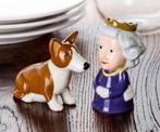 Queen Elizabeth & Corgi Peper + Zout stel set Salt & Pepper, Verzamelen, Ophalen of Verzenden, Nieuw, Servies