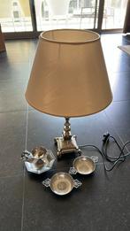 Lot tin: kaarsenhouder, lamp, schaaltjes, Antiek en Kunst, Ophalen of Verzenden