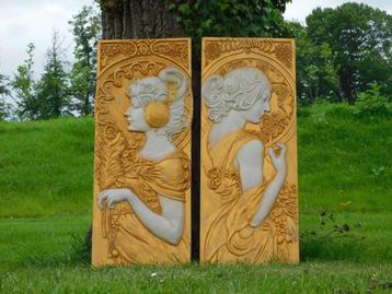 Paar MGO Art Nouveau  Wandplaten Muurplaten GRATIS LEVERING beschikbaar voor biedingen