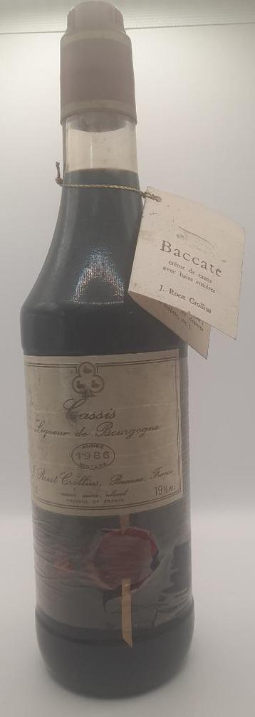 Cassis 1985, liqueur de Bourgogne, Roest Crollius, Beaune, Enlèvement ou Envoi, Pleine, Comme neuf, Autres types