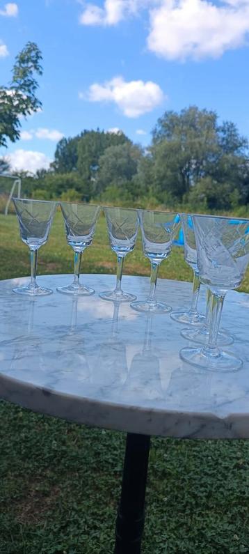 Lot de 7 coupes cristal ciselées vintage  beschikbaar voor biedingen