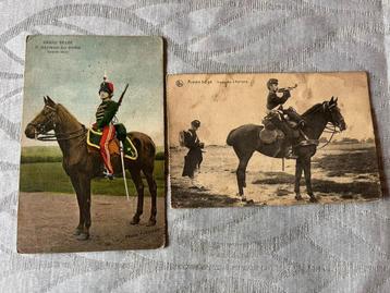 2 (zeer oude) postkaarten Belgisch leger.