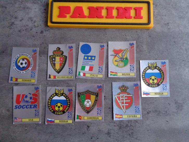Panini emblemen badges  voetbal stickers world cup 94 usa 8x, Hobby en Vrije tijd, Stickers en Plaatjes, Verzenden
