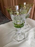 3 Saint-Louis Tommy kristallen glazen chartreuse groen., Ophalen of Verzenden