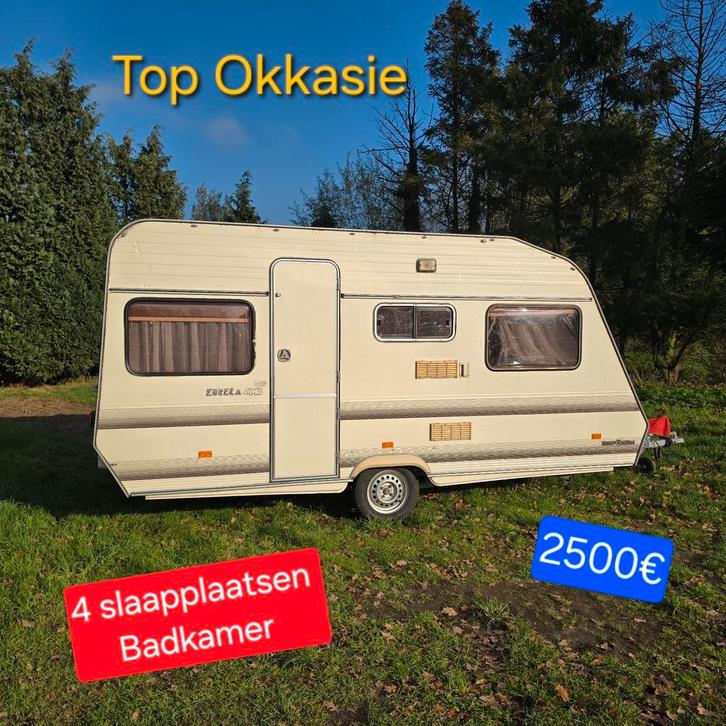 Caravan 4 slaapplaatsen Badkamer camping stacaravan werfkeet, Caravans en Kamperen, Caravans, Bedrijf, Ophalen