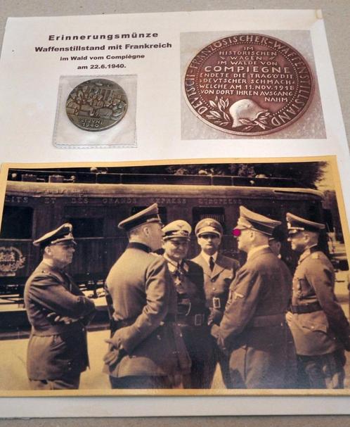 Médaille du cessez-le-feu de 1940 + photos + carte postale, Collections, Objets militaires | Seconde Guerre mondiale, Envoi