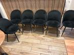 6 chaises noires velours, Maison & Meubles, Chaises, Enlèvement, Comme neuf