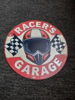 Blikken Reclamebord racers garage, Ophalen of Verzenden, Reclamebord