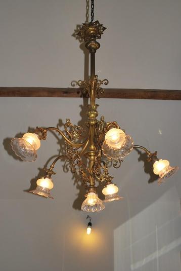 Franse antiek bronzen D’ore Luchter 1880 - VSL-Baccarat  beschikbaar voor biedingen