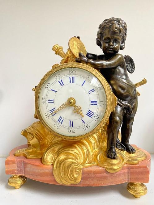 Zeldzame Seize pendule klein formaat verguld in topstaat 19e, Antiek en Kunst, Antiek | Klokken, Ophalen of Verzenden