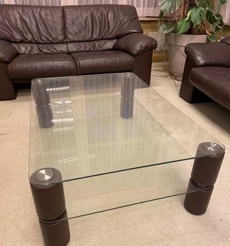 Lederen salon Jori, Huis en Inrichting, Zetels | Zetels, Gebruikt, Rechte bank, Vierpersoons of meer, Minder dan 150 cm, 75 tot 100 cm