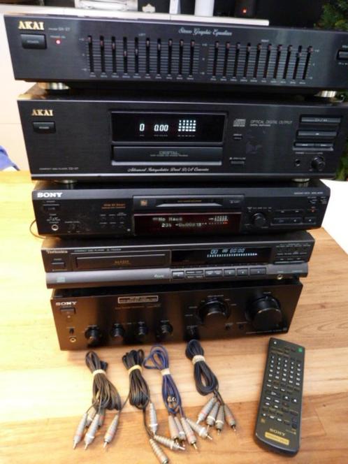 Stereo keten - 5 toestellen (Sony-Akai-Technics), Audio, Tv en Foto, Stereoketens, Gebruikt, Sony, Ophalen