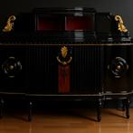 Luxe dressoir in Art Deco — zwart en glanzend goud, Antiek en Kunst, Antiek | Meubels | Kasten, Verzenden