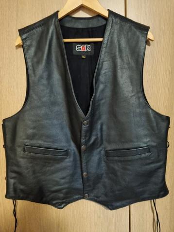 Gilet motard bon cuir Reglable L  XL