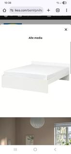 Wit ikea bed 1m40 met 2 matrassen, lattenbodem en topper., Huis en Inrichting, Ophalen, Gebruikt, Wit