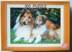 Puzzle avec Lassie et chiot 500 pcs., Comme neuf, 500 à 1500 pièces, Puzzle, Enlèvement ou Envoi