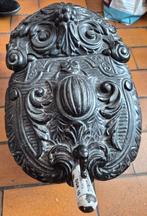 Antieke gietijzeren kolenbak met kolenschep – open haard, Ophalen